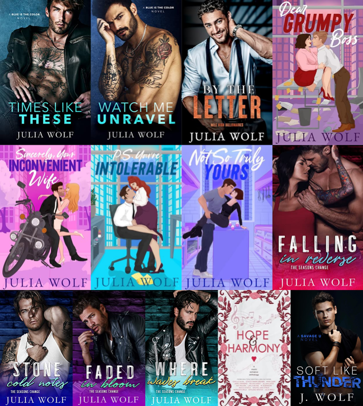 Blue Is the Color Series & more by Julia Wolf ~ 13 E-BOOK COLLECTION